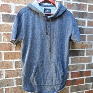 Hollister Gray Short Sleeve Hoodie for Men